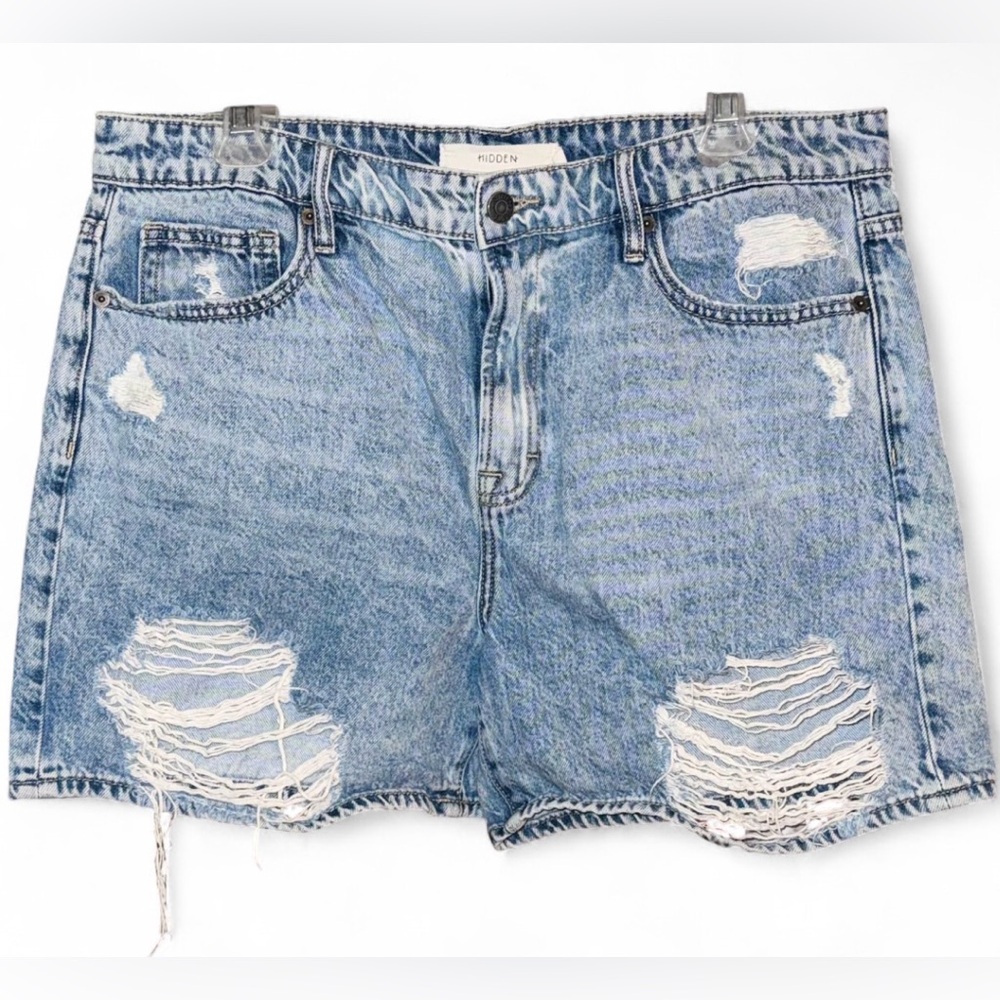 HIDDEN Denim High Rise Distressed Jean Shorts - Size XL